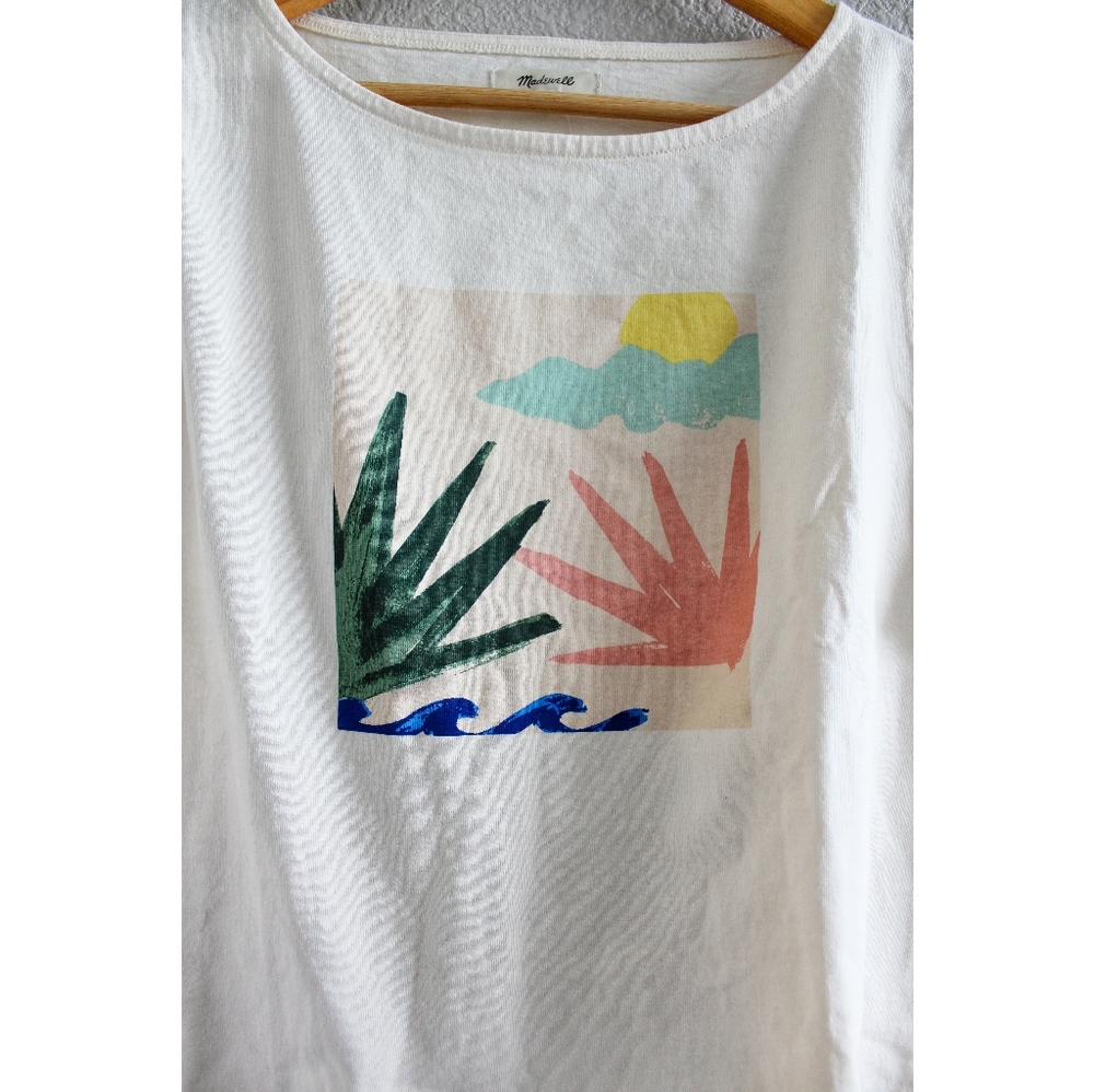 Madewell Ivory Botanical Graphic Setlist Boxy Tee - Picture 3 of 5